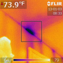 thermal imaging of wall and ceiling