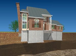 Sinking and settling foundation on a home